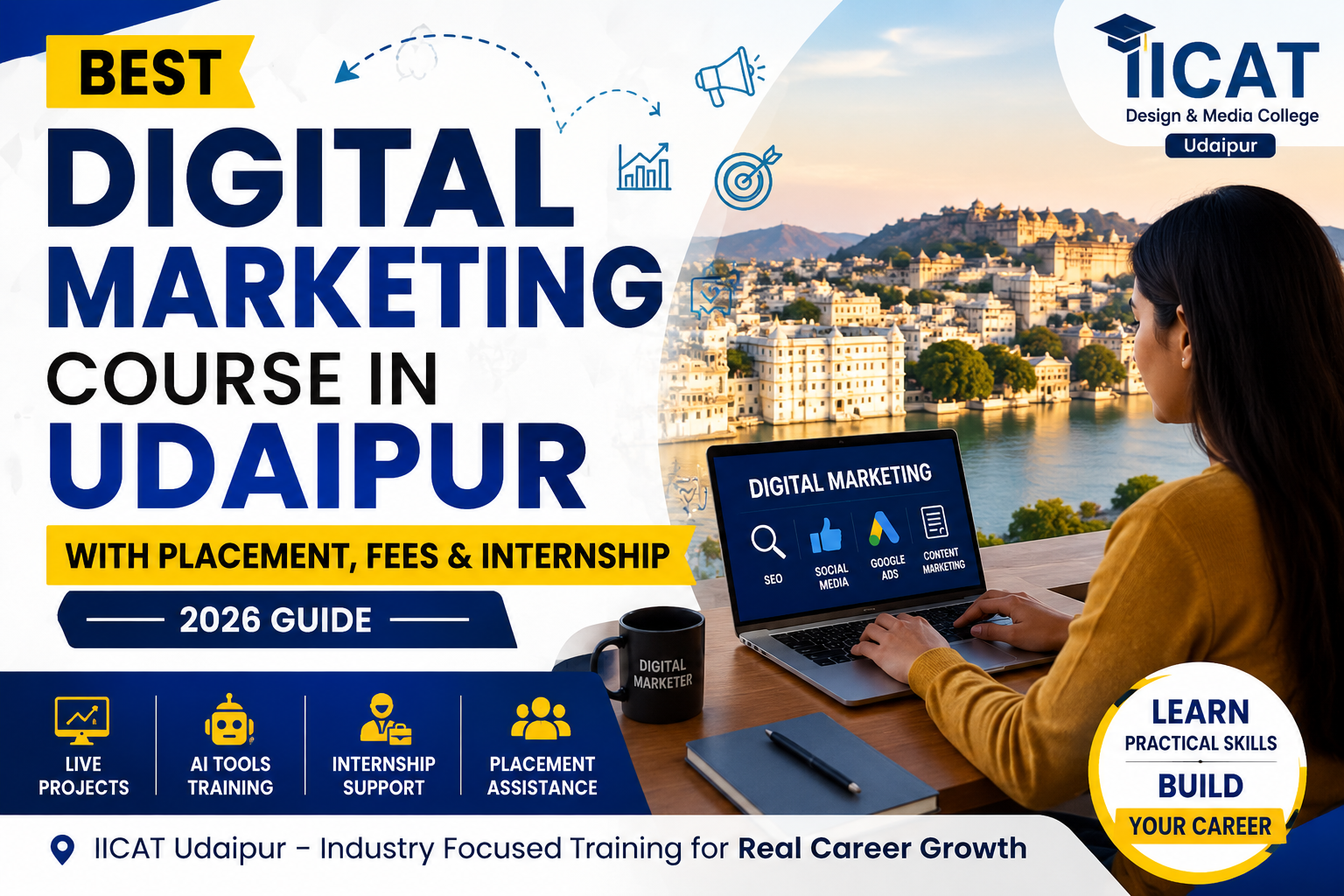 You are currently viewing Best Digital Marketing Course in Udaipur With Placement, Fees & Internship (2026 Guide)
